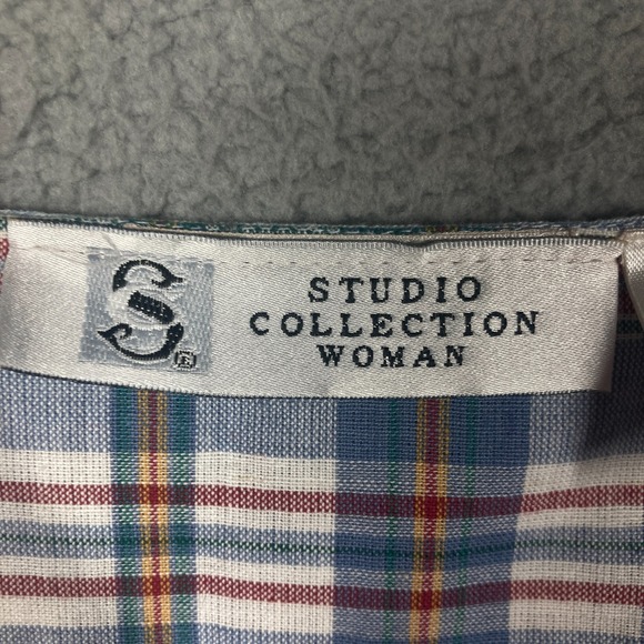 VTG Studio Collection Patchwork Plaid Vest Womens Plus 20 Retro 90s Y2K Boho‎ - Picture 2 of 9